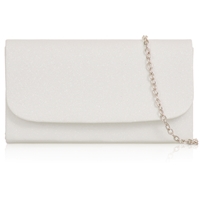 Picture of Xardi London White Glitter Fabric Handheld Clutch