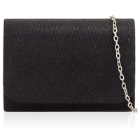 Picture of Xardi London Black Small Glitter Fabric Handheld Clutch