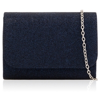 Picture of Xardi London Navy Small Glitter Fabric Handheld Clutch