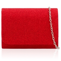 Picture of Xardi London Red Small Glitter Fabric Handheld Clutch