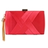 Picture of Xardi London Red Style 2 Luxe Satin Pleated Bridal Clutch 