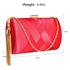 Picture of Xardi London Red Style 2 Luxe Satin Pleated Bridal Clutch 