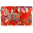 Picture of Xardi London Red Satin Embroidered Bridal Clutch Bag