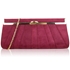 Picture of Xardi London Burgundy Small Baguette Suede Clasp Prom Bag