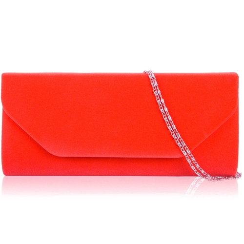 Picture of Xardi London Orange Sassy Faux Suede Envelope Clutch Bag