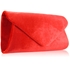 Picture of Xardi London Red Velvet Sassy Faux Suede Envelope Clutch Bag