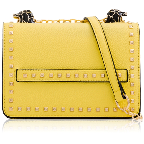Picture of Xardi London Yellow Studded Satchel Bag for Women 