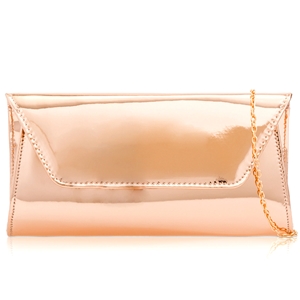 Picture of Xardi London Champagne Large Patent Leather Clutch Bag