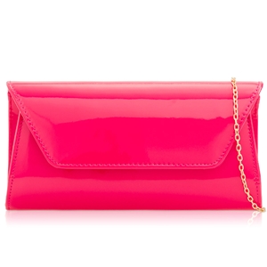 Picture of Xardi London Fuchsia Large Patent Leather Clutch Bag
