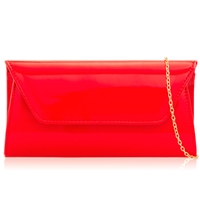 Picture of Xardi London Red Large Patent Leather Clutch Bag