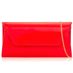 Picture of Xardi London Red Large Patent Leather Clutch Bag