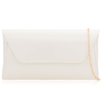 Picture of Xardi London White Large Patent Leather Clutch Bag
