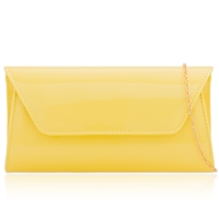 Picture of Xardi London Yellow Large Patent Leather Clutch Bag
