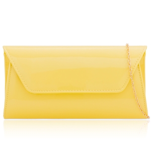 Picture of Xardi London Yellow Large Patent Leather Clutch Bag