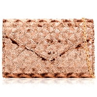 Picture of Xardi London Champagne Sequin Envelope Clutch Bag