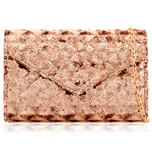 Picture of Xardi London Champagne Sequin Envelope Clutch Bag