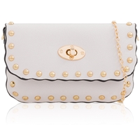 Picture of Xardi London White Studded Scallop Cross-body Bag