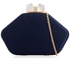 Picture of Xardi London Satin Navy Minaudiere Bobble Clasp Evening Bag