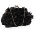 Picture of Xardi London Black Satin Flower Bridal Women Evening Bag