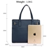 Picture of Xardi London Navy Square Faux Leather Grab Bag for Women