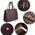 Picture of Xardi London Coffee Square Faux Leather Grab Bag for Women