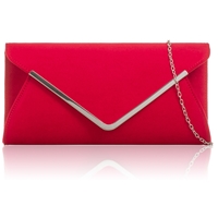 Picture of Xardi Red Envelope Suedette Bar Clutch