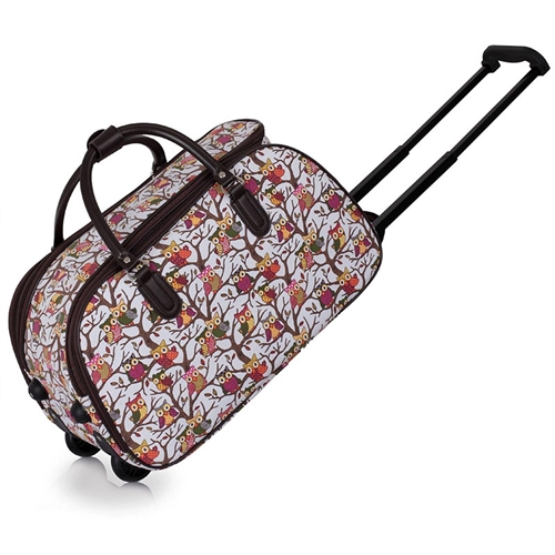 Picture of Xardi London White Owl Printed Cabin Approved Hand Luggage