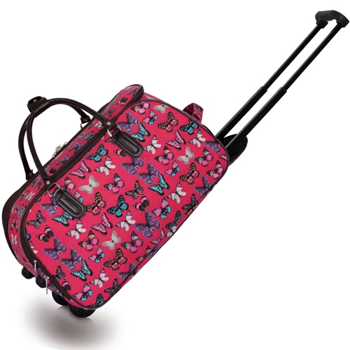 Picture of Xardi London Coral Butterfly A Owl Printed Cabin Approved Hand Luggage