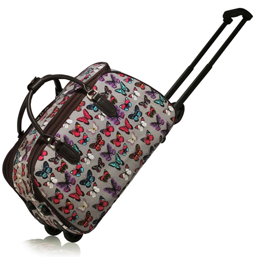 Picture of Xardi London Grey Butterfly A Owl Printed Cabin Approved Hand Luggage