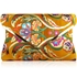 Picture of Xardi London Yellow Paisley Floral Envelope Clutch Bag