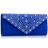 Picture of Xardi London Royal Blue  Diamante Faux Suede Envelope Clutch