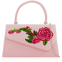 Picture of Xardi London Pink Floral Handheld Faux Suede Leather bag