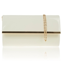 Picture of Xardi London Off White Patent Women Evening Clutch Bag