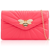Picture of Xardi London Coral  Dragonfly Quilted Evening Bag