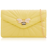 Picture of Xardi London Yellow  Dragonfly Quilted Evening Bag