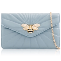 Picture of Xardi London Powder Blue  Dragonfly Quilted Evening Bag