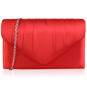 Picture of Xardi Red Medium Satin Clutch Bag