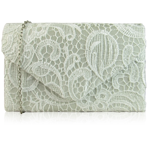 Picture of Xardi Ivory Embroided Envelope Bridal Bag