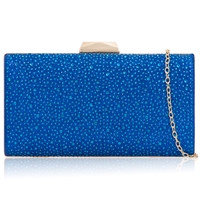Picture of Xardi London Royal Blue Boxy Glitter Minaudiere Clutch