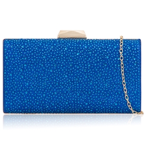 Picture of Xardi London Royal Blue Boxy Glitter Minaudiere Clutch
