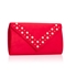 Picture of Xardi London Red Pearl Rivet Faux Suede Clutch Bag