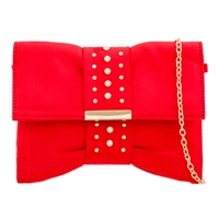 Picture of Xardi London Red Suede Slouch Clutch Bag