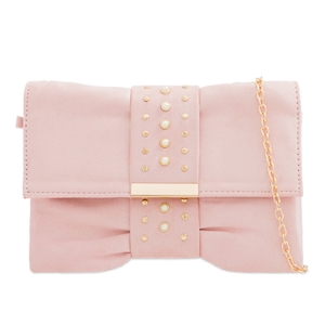 Picture of Xardi London Pink Suede Slouch Clutch Bag