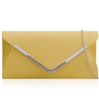 Picture of Xardi London Yellow Envelope Suedette Bar Clutch