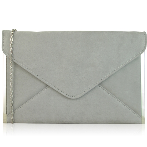 Picture of Xardi Grey medium celebrity flat envelope handbag