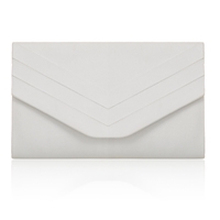 Picture of Xardi London White Envelope Shaped Faux Suede Small Clutch Bag 