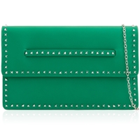 Picture of Xardi London Green Faux Leather Studded Flat Clutch