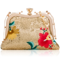 Picture of Xardi London Gold Sequin Frame Bridal Bag