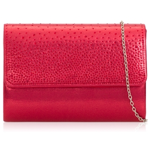 Picture of Xardi London Red Small Diamante Faux Leather Bridal Bag