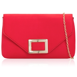 Picture of Xardi London Red Flap Over Suede Clutch Bag 